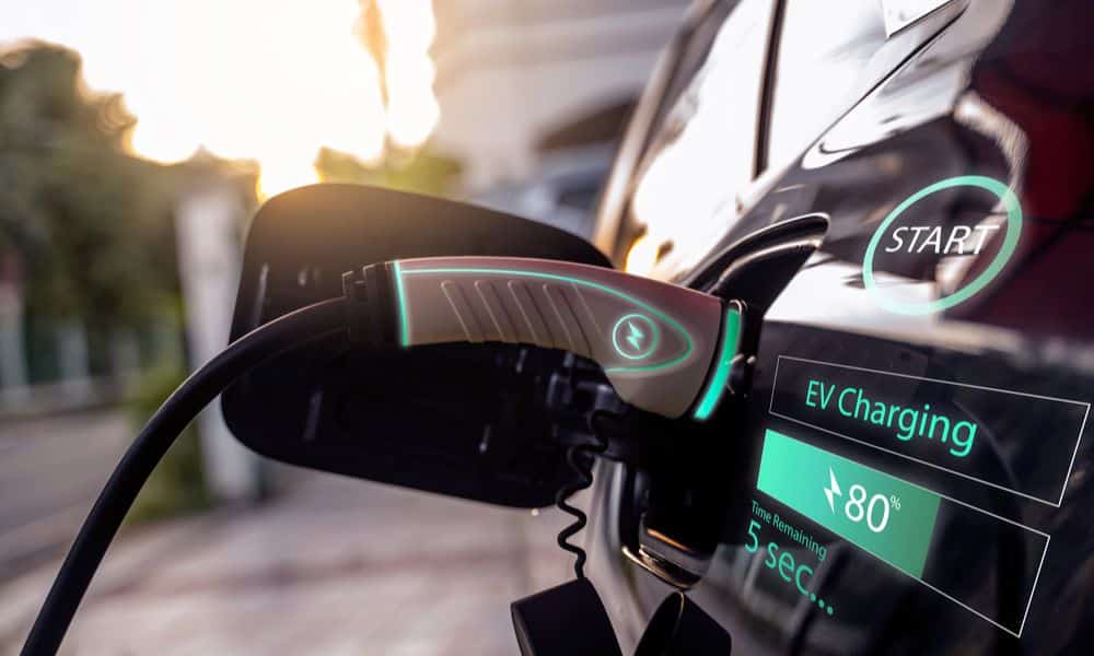 An EV charges to 80%