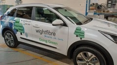 car with 'wightfibre' logo on the side