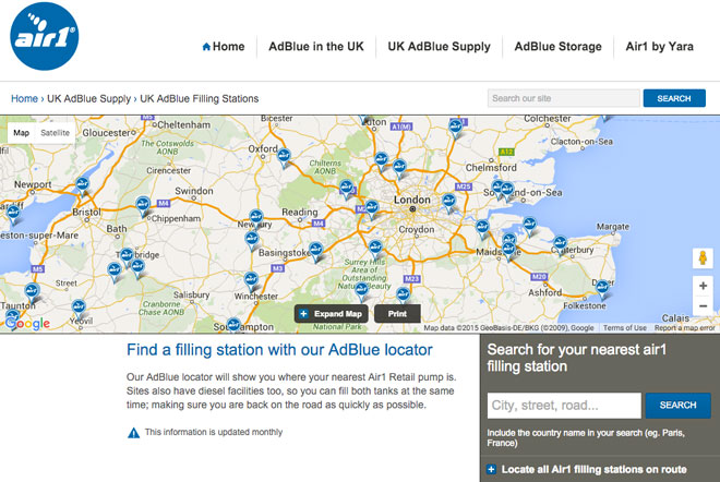 Interactive AdBlue map